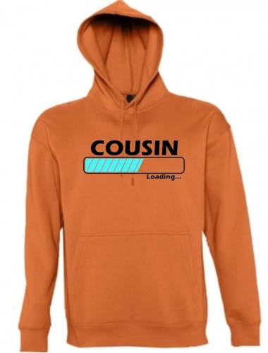 Kapuzen Sweatshirt  Cousin Loading, orange, Größe L