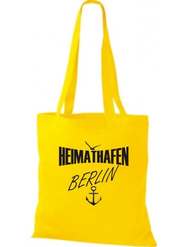 Stoffbeutell Heimathafen Berlin  Farbe gelb