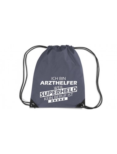 TOP Premium Gymsac Ich bin Arzthelfer, weil Superheld kein Beruf ist