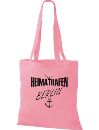 Stoffbeutell Heimathafen Berlin  Farbe rosa