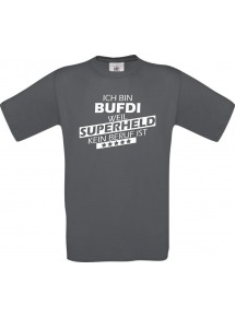 TOP Männer-Shirt Ich bin BUFDI, weil Superheld kein Beruf ist, grau, Größe L