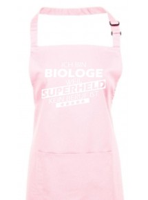 Kochschürze, Ich bin Biologe, weil Superheld kein Beruf ist, Farbe pink