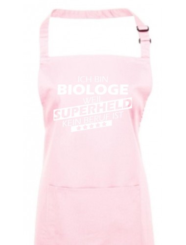 Kochschürze, Ich bin Biologe, weil Superheld kein Beruf ist, Farbe pink