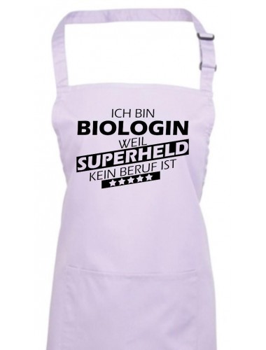 Kochschürze, Ich bin Biologin, weil Superheld kein Beruf ist, Farbe lilac