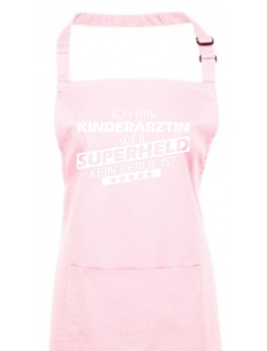 Kochschürze, Ich bin Kinderärztin, weil Superheld kein Beruf ist, Farbe pink