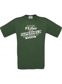 TOP Männer-Shirt Ich bin FSJler, weil Superheld kein Beruf ist, grün, Größe L