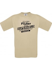 TOP Männer-Shirt Ich bin FSJler, weil Superheld kein Beruf ist, khaki, Größe L