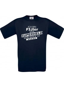 TOP Männer-Shirt Ich bin FSJler, weil Superheld kein Beruf ist, navy, Größe L
