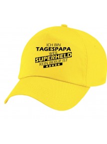 TOP Basecap Original 5-Panel Cap, Ich bin Tagespapa, weil Superheld kein Beruf ist, Farbe gelb