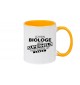 Kaffeepott Ich bin Biologe, weil Superheld kein Beruf ist, Farbe gelb