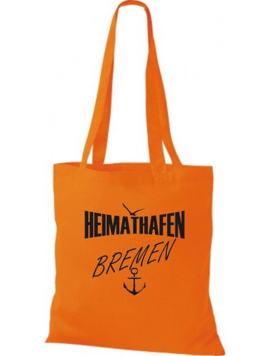 Stoffbeutell Heimathafen Bremen  Farbe orange