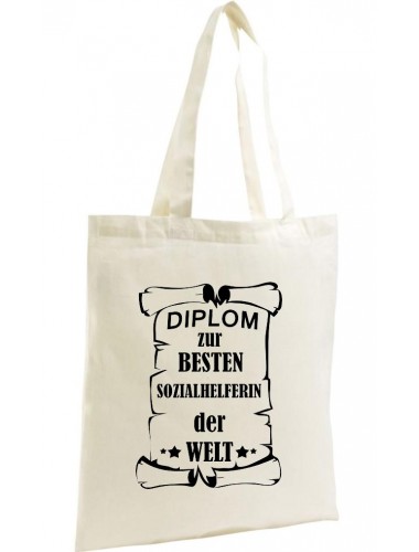 Shopping Bag Organic Zen, Shopper zur besten Sozialhelferin der Welt,