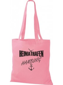 Stoffbeutell Heimathafen Hamburg  Farbe rosa