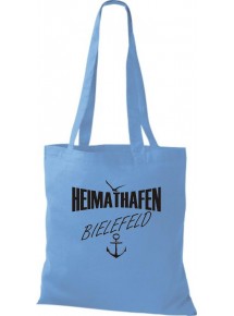 Stoffbeutell Heimathafen Bielefeld  Farbe hellblau
