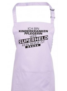Kochschürze, Ich bin Kinderkrankenpflegerin, weil Superheld kein Beruf ist, Farbe lilac
