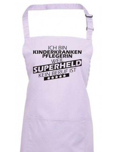 Kochschürze, Ich bin Kinderkrankenpflegerin, weil Superheld kein Beruf ist, Farbe lilac
