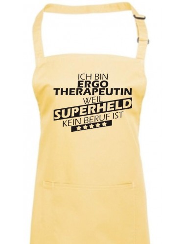 Kochschürze, Ich bin Ergotherapeutin, weil Superheld kein Beruf ist, Farbe lemon