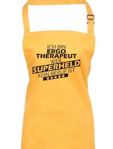 Kochschürze, Ich bin Ergotherapeut, weil Superheld kein Beruf ist, Farbe sunflower