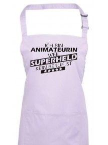 Kochschürze, Ich bin Animateurin, weil Superheld kein Beruf ist, Farbe lilac