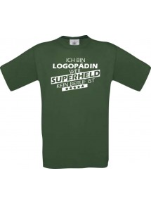 Männer-Shirt Ich bin Logopädin, weil Superheld kein Beruf ist, grün, Größe L