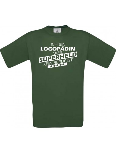 Männer-Shirt Ich bin Logopädin, weil Superheld kein Beruf ist, grün, Größe L