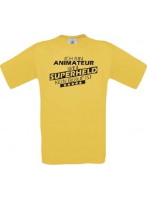 Männer-Shirt Ich bin Animateur, weil Superheld kein Beruf ist, gelb, Größe L