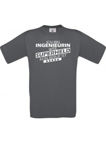 Männer-Shirt Ich bin Ingenieurin, weil Superheld kein Beruf ist, grau, Größe L