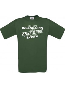 Männer-Shirt Ich bin Ingenieurin, weil Superheld kein Beruf ist, grün, Größe L