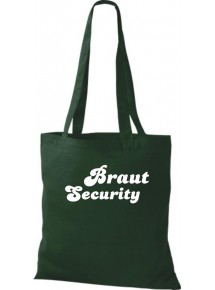 Stoffbeutel JGA Braut Security  Farbe grün
