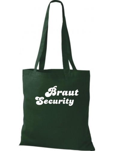 Stoffbeutel JGA Braut Security  Farbe grün