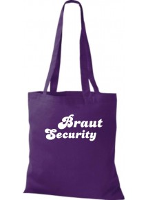 Stoffbeutel JGA Braut Security  Farbe lila