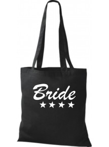Stoffbeutel JGA Bride Braut  Farbe schwarz