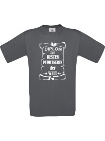 Männer-Shirt zur besten Pförtnerin der Welt, grau, Größe L