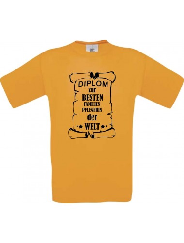 Männer-Shirt zur besten Familienpflegerin der Welt, orange, Größe L