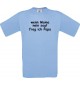 Kinder-Shirt lustige Sprüche, wenn Mama nein sagt frag ich Papa, kult, Farbe hellblau, Größe 104