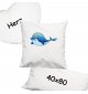 superweiches Zierkissen mit schönen Motiven I love Delfin, Tiere 40x40cm, Farbe weiss
