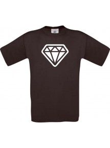 Unisex T-Shirt mit tollem Motiv Diamant, braun, Größe L