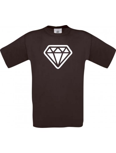 Unisex T-Shirt mit tollem Motiv Diamant, braun, Größe L