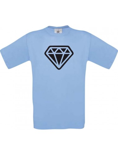 Unisex T-Shirt mit tollem Motiv Diamant, hellblau, Größe L