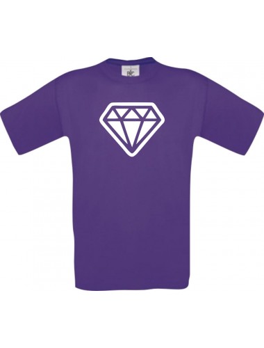 Unisex T-Shirt mit tollem Motiv Diamant, lila, Größe L