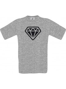 Unisex T-Shirt mit tollem Motiv Diamant, sportsgrey, Größe L