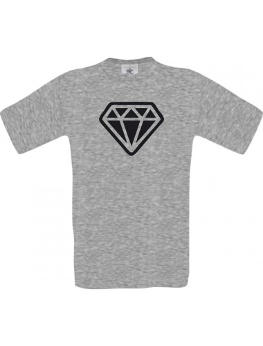 Unisex T-Shirt mit tollem Motiv Diamant, sportsgrey, Größe L