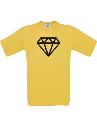 Unisex T-Shirt mit tollem Motiv Diamant, gelb, Größe L
