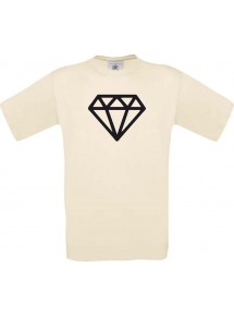 Unisex T-Shirt mit tollem Motiv Diamant, natur, Größe L