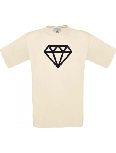 Unisex T-Shirt mit tollem Motiv Diamant, natur, Größe L
