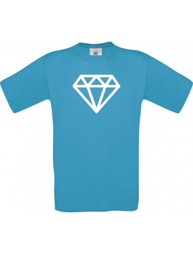 Unisex T-Shirt mit tollem Motiv Diamant, türkis, Größe L