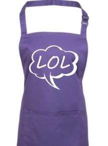 Kochschürze, Sprechblase LOL , Farbe purple