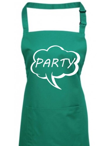 Kochschürze, Sprechblase Party , Farbe emerald