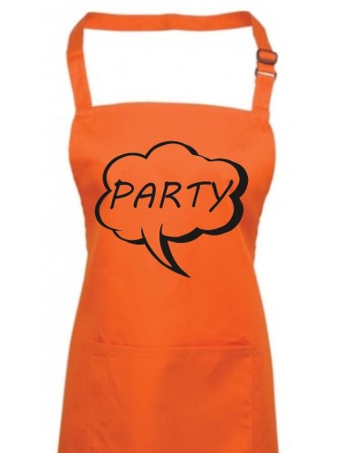 Kochschürze, Sprechblase Party , Farbe orange