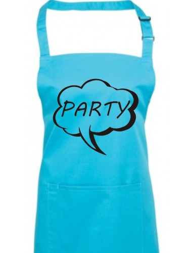 Kochschürze, Sprechblase Party , Farbe turquoise
